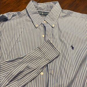 Brand New! 🌟 Striped Blue&White Men’s Button Down